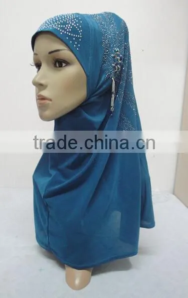 H283 new style one piece hijab with handmade chains and beadings