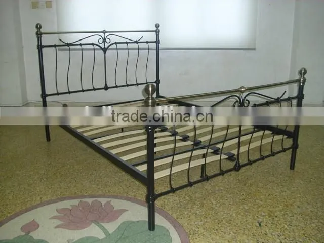 Hot selling high quality home bed bedroom furniture modern double size classic iron metal bed
