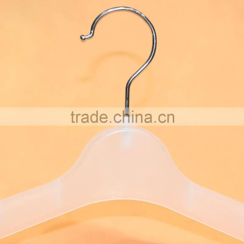 High end customize logo transparent plastic clothing hanger