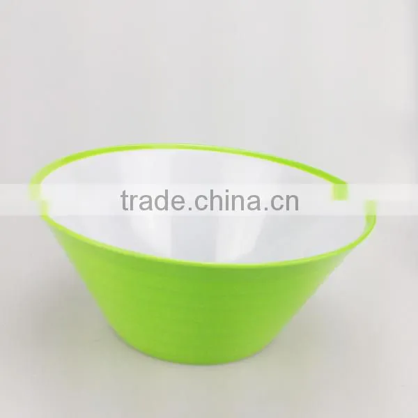 Wholesale 3 pcs two tone straight grain melamine mixing bowl set