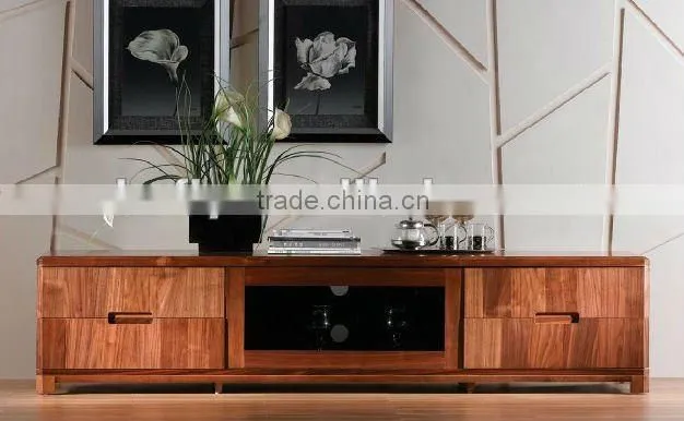 Modern solid wood living room wall unit