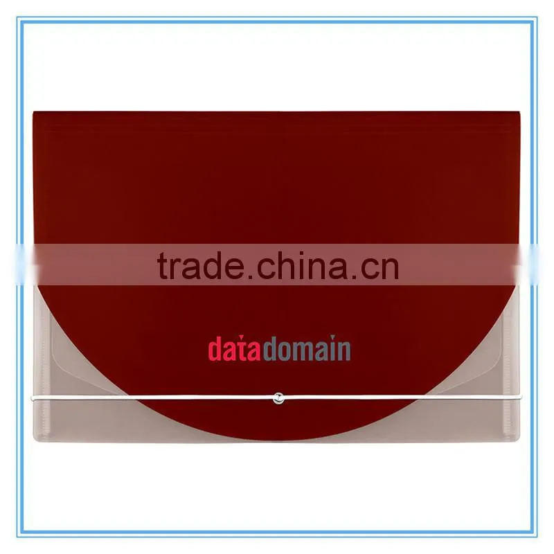 High quality customized plastic file folder with string