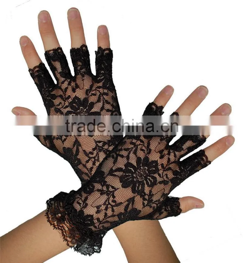 fingerless lace streth Gloves Wedding bridal glove LG-04