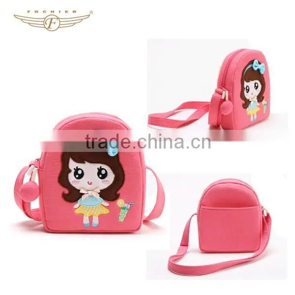 Cute Doll Design Eco-friendly Canvas Baby Bags for Kids