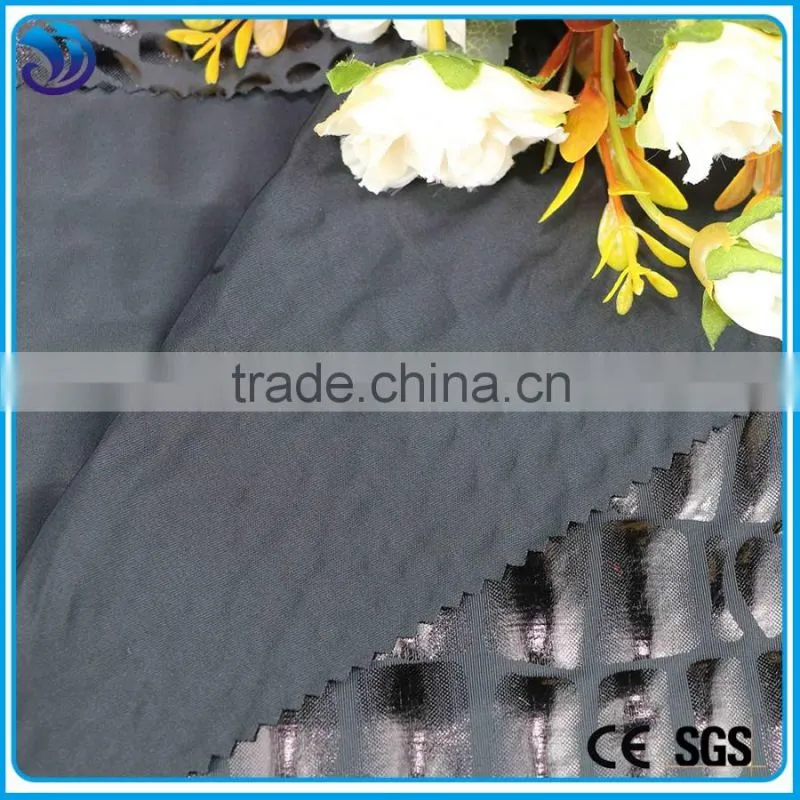 polyester spandex good stretch black shiny hot stamping fabric