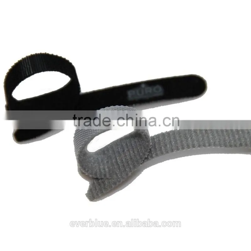 hook and loop computer cable tie with logo