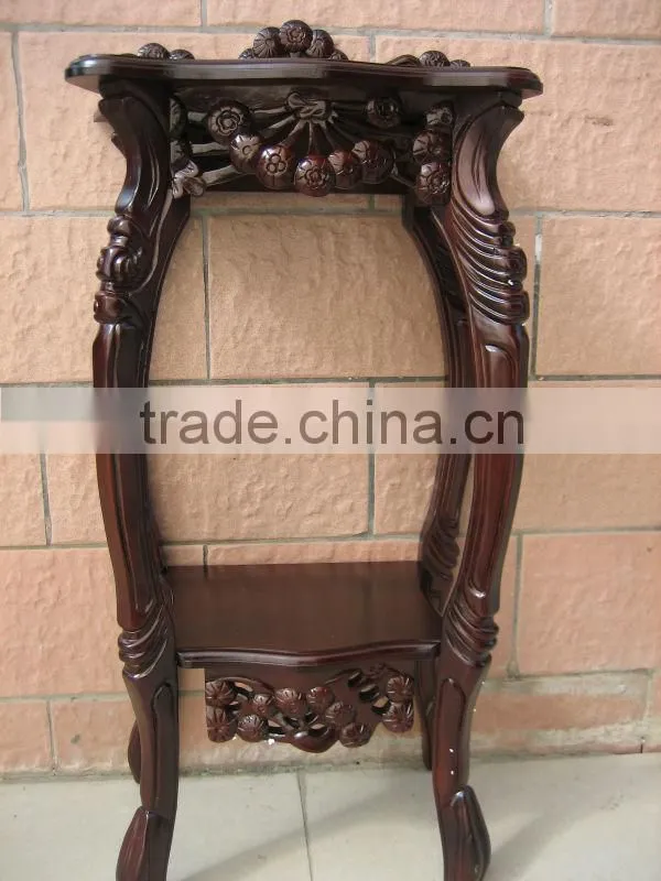 Stocking Traditional look wooden hand carved plant/flower stand stocklot furniture