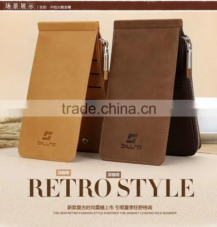 2015 Most popular fashion hot sell leather money clip credit card holder