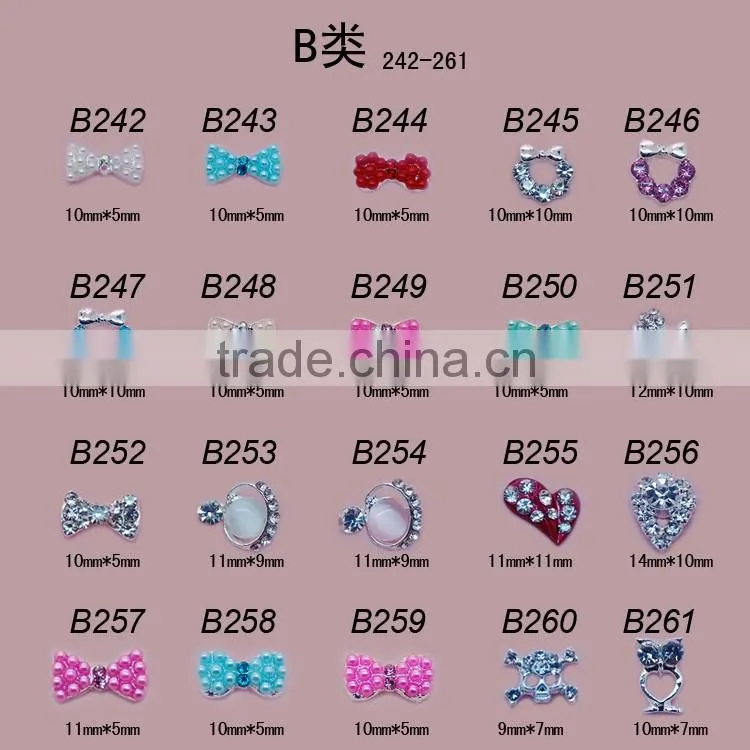 New nail art decoration tips nail 3D Alloy nail fashion jewelry gold