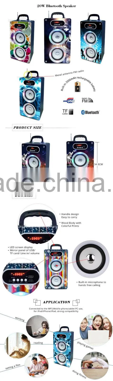 BBQ KBQ-162 2000mAh 2016 Hot Selling 20W Mini Subwoofer Speaker
