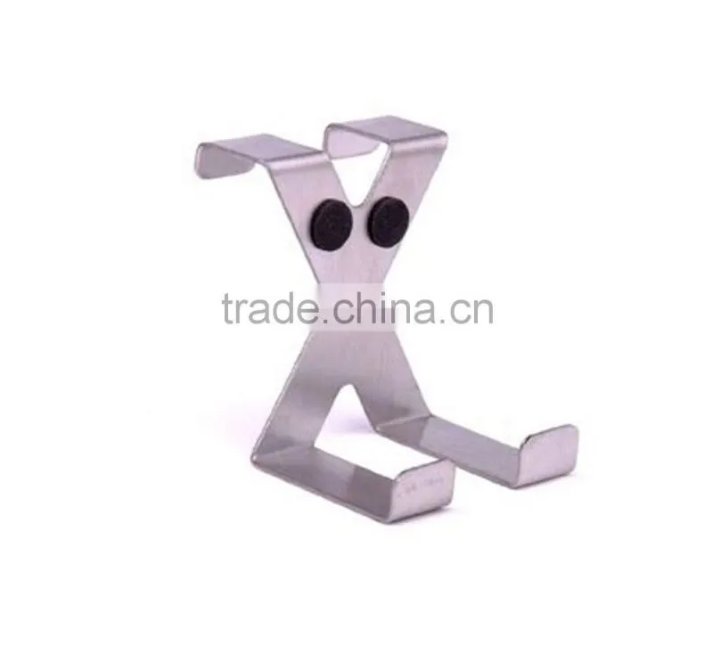 Retail Price Thicken Stainless Steel funny Door Hook Hanger Towel Rail X-type -Silver