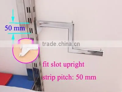 Chrome Z hangrail display hook for slatwall