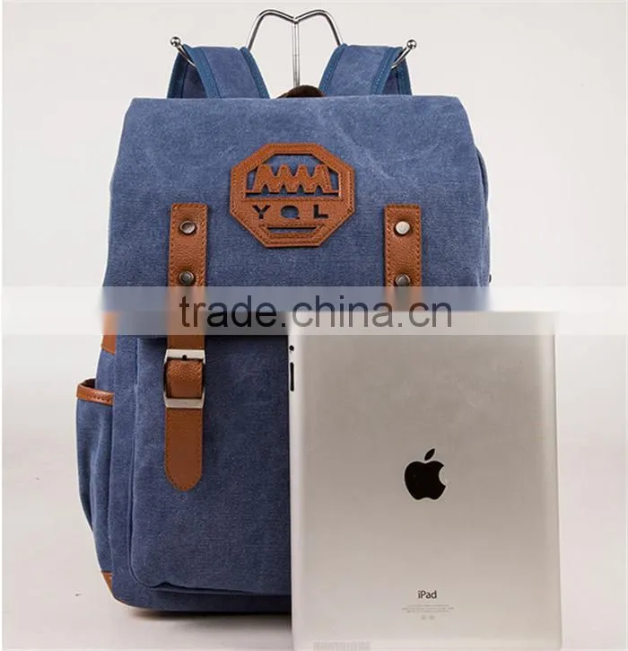 Men hasp big capacity teenage school bags boy canvas travel backpack bag