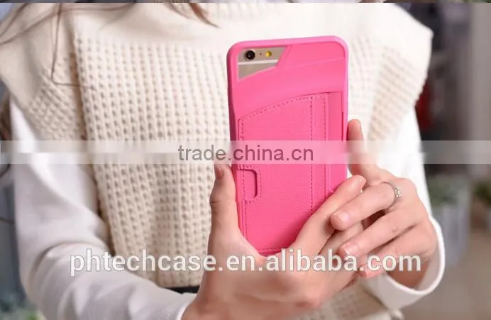 Leather Back cover Case with Card Slot for iphone 6