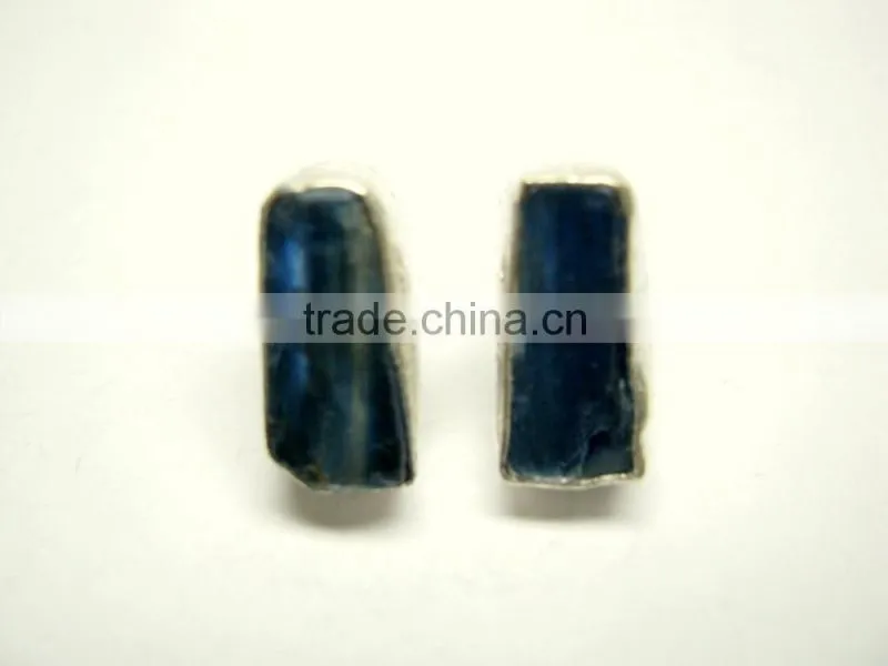 Tanzanite Raw Gemstone Stud 925 Sterling Silver Earring Jewelry, Rough Gemstone Stud Earring, Designer Gemstone Jewelry