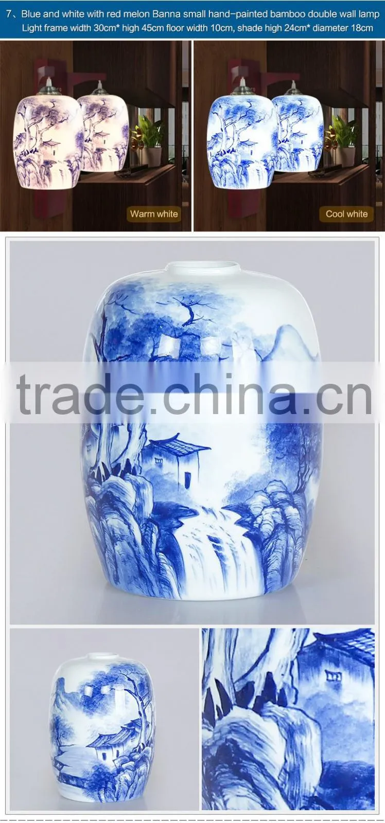 loft style les double wall lamp Industrial antique wall light lamp ceramic wood vintage wall light
