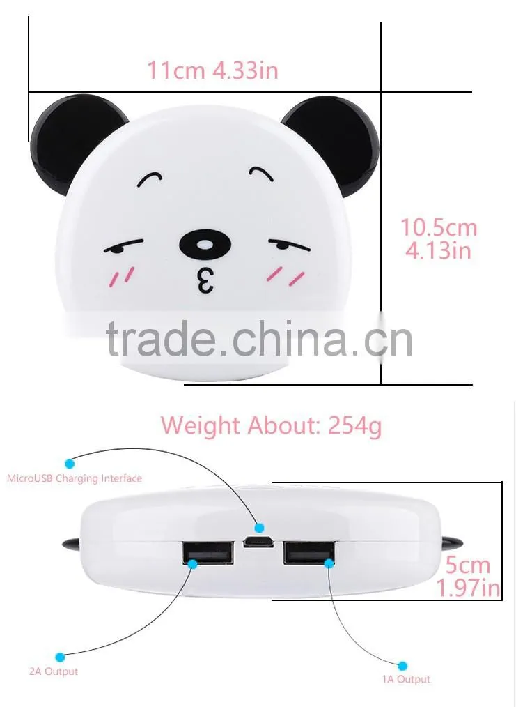 Double usb power bank panda power bank charger