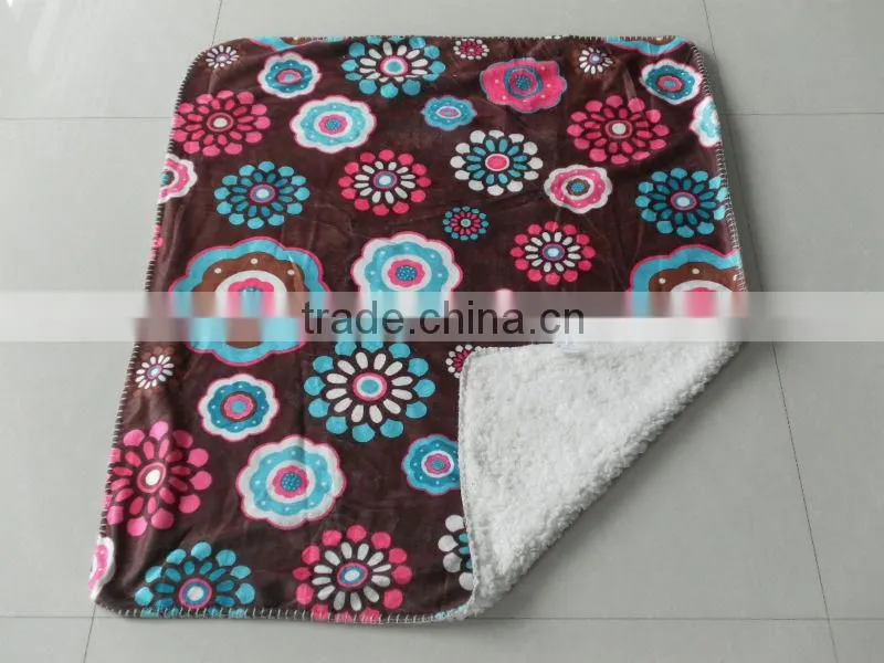 100% polyester printed short fur sherpa throw