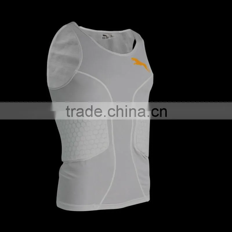 Rugby protection padded top Football pro combat compression gear padded compression wear