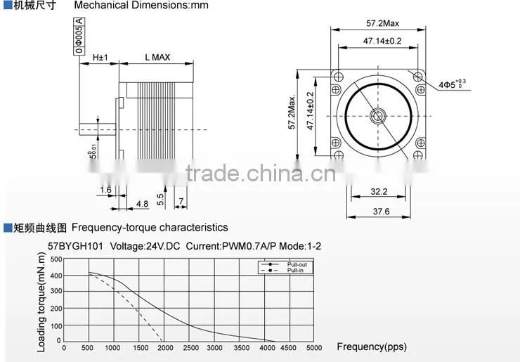 NEMA 23 Electric Hybrid Stepper Motor for CNC router or Mill