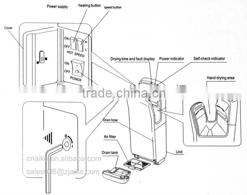 Wall mounted eco automatic hand driers toilet automatic hand dryer toilet jet hand driers automatic
