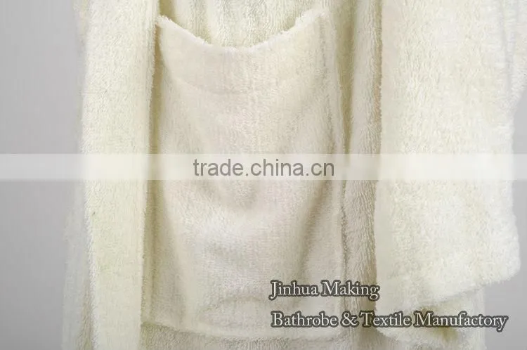 Exquisite embroidery 100% terry cotton bathrobe for women