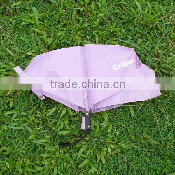 6K wholesale purple advertising 3- folding umbrella