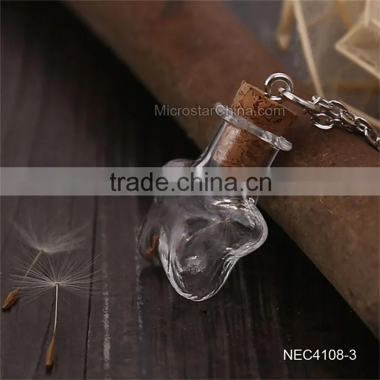 8 Designs DIY Creative Drift Bottles Glass Pendant Necklace Dandelion Necklace