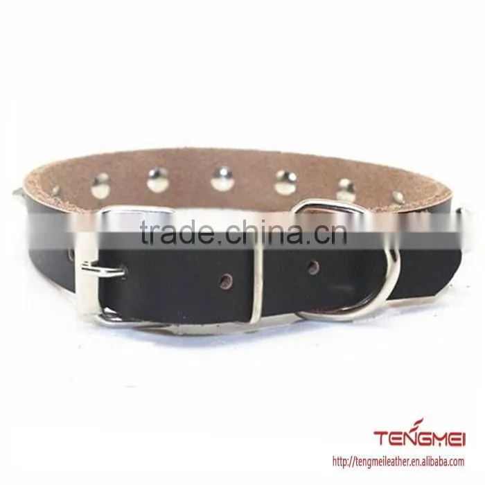 Black large spiked leather dog collar with many size