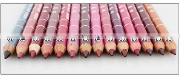 Newest Fashoin Korea Waterproof Long Lasting Makeup Wooden Lip Liner Pencil Lipliner 28 colors