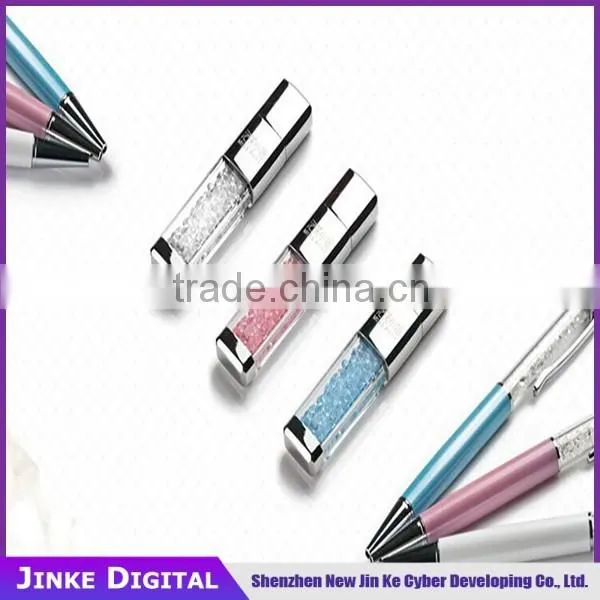 newest products Full Capacity OEM crystal Swivel Usb Flash Drive 8GB 16gb 32gb