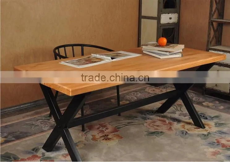 Industrial Real Wood Table Metal Table LOFT Style