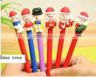 wholesale Christmas ball pens with Santa claus, hot selling pens.
