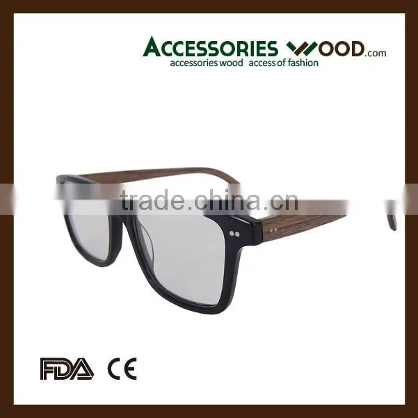 Popular Acetate frame new model wooden arm optics eyewear