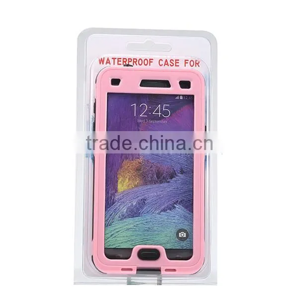 For Samsung Note 4 Waterproof Shockproof Case With Button Pink