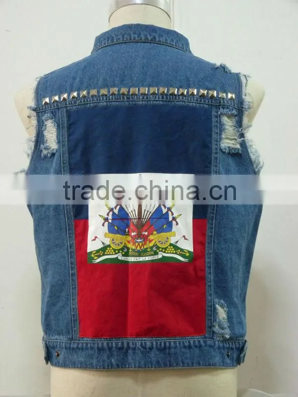 fashion man's daily waistcoat with rivets