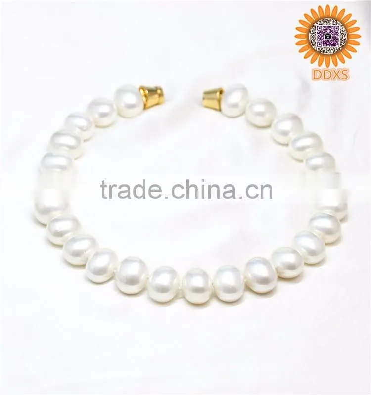 AAAA+ white oval southsea shell pearl necklace