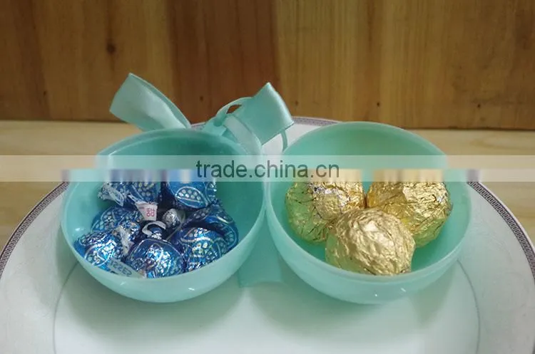 plastic round ball wedding favors candy box christmas gift box