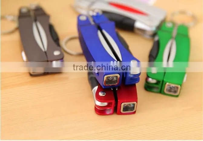 foldable 3 in 1 multifunctional pen with scissors and LED flashlight