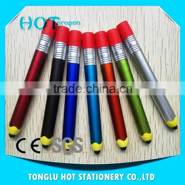 Pencil stylus pens outer barrel with the soft stylus bulk products from china