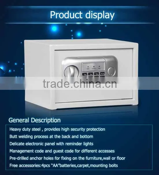 Strong coffer with knob and electronic panel