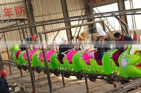 Amusement cheap roller coaster for sale , worm sliding ride for sale