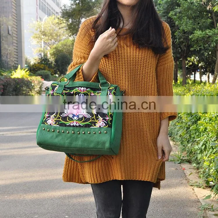 High quality shoulder bag fashion messenger bags cotton handbags women embroidery & Ethnic style bag Vintage