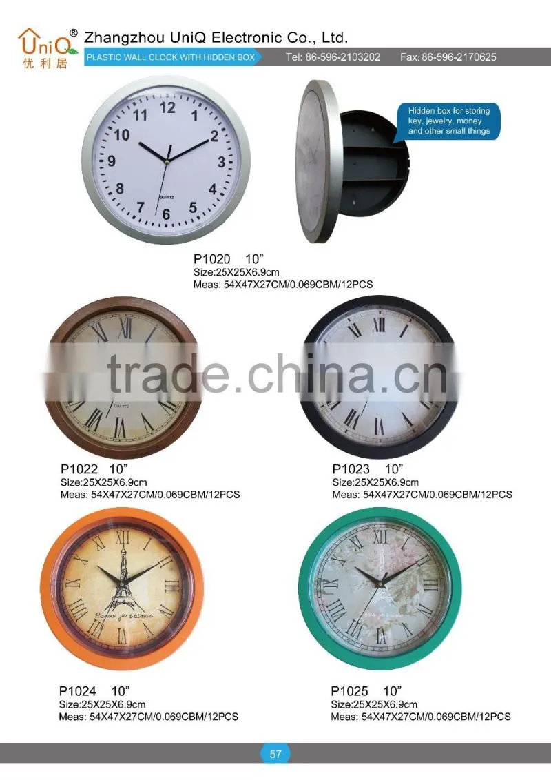 New product hot sell plastic wireless doorbell wall clock