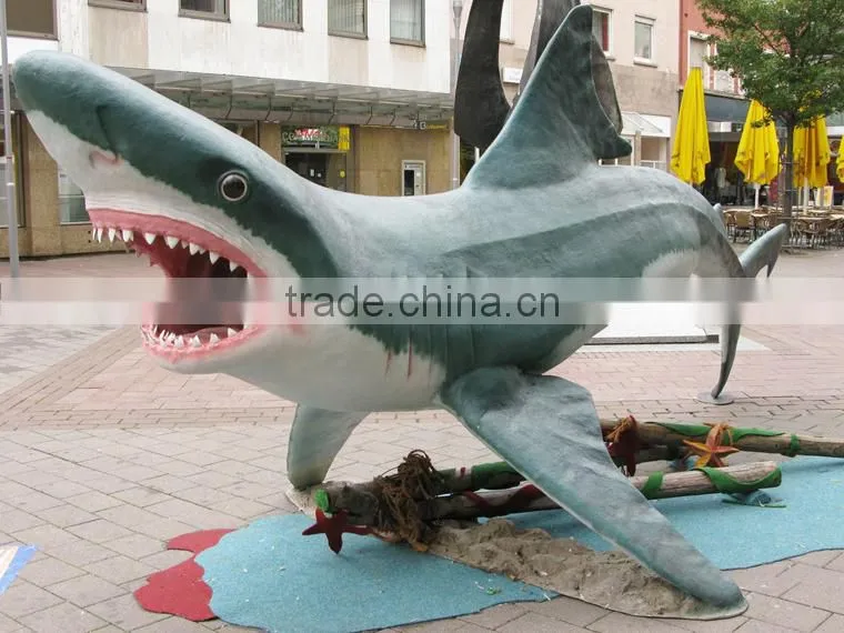 Park attraction decoration fiberglass shark sculpture