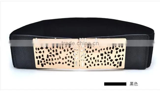 sexy wide waist belt gold metal waist belt for lady