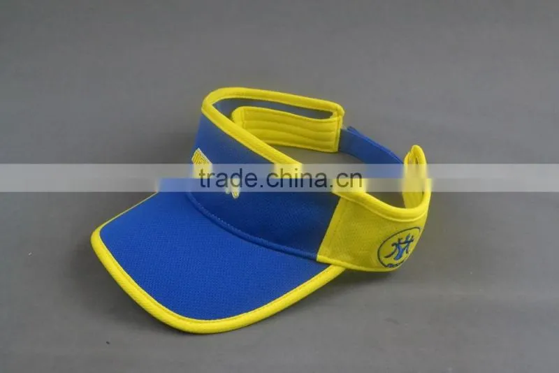 China supplier custom 100% polyster sun visor cap with 3D embroidery