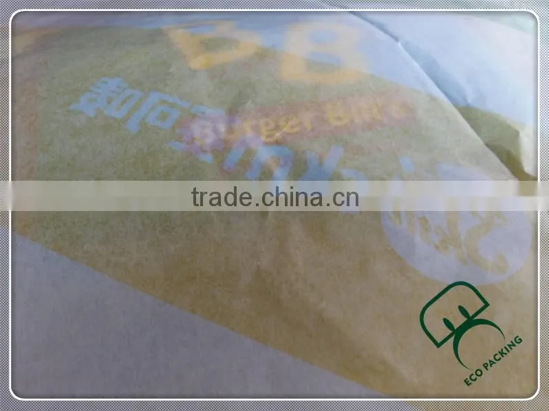 Custom cheap greaseproof paper oil proof burger wrapping paper