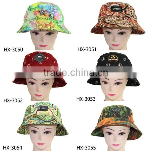 Wholesale Custom Printed Camo Bucket Hat+String