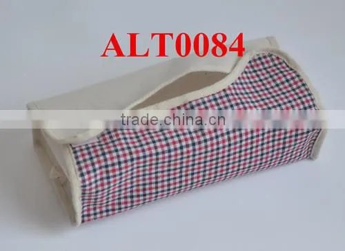 canvas cotton fabric tissue box with button